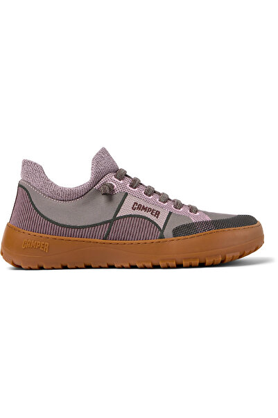 CAMPER Women Pink Color Detailed Practical Sock-Fit Sneaker Lace-Up Comfortable Sole Peu Serra