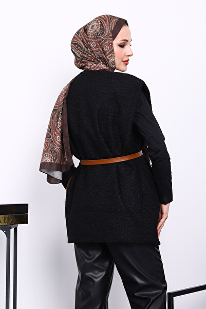 İmajButik Black Boucle Lined Vest