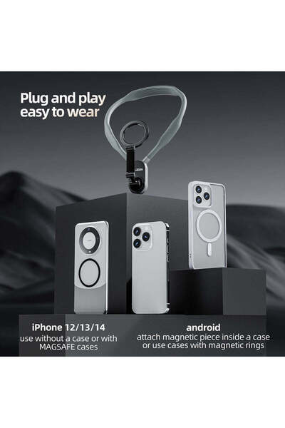 TELESIN حامل هاتف مغناطيسي للرقبة - حامل هاتف ذكي قابل للتعديل للتدوين بالفيديو والتصوير