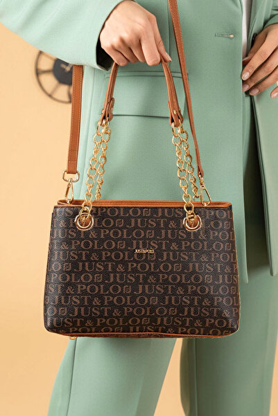 POLO CLUB Geantă de umăr și de mână cu curea lungă cu 3 compartimente pentru femei (25x16 CM)