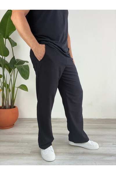 Beli Lastikli Keten Karışımlı Erkek Baggy Kalıp Sihay Pantolon