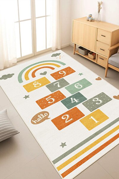Olverno Home Oyun halısı makinede yıkanabilir kaymaz taban leke tutmaz çocuk ...