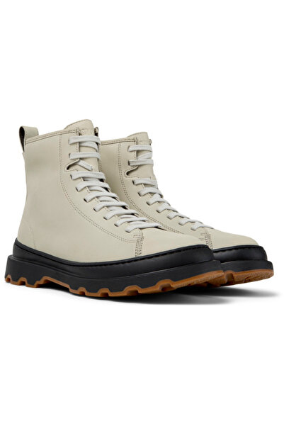 CAMPER Women Grey Genuine Leather Lace-Up Daily Boots Zipper Detailed High Soft Sole Lightweight Brutus+