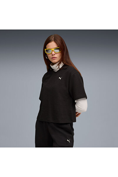 Puma Class Relaxed Polo Kadın Siyah T-Shirt