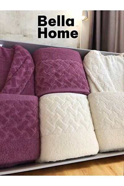 Bella Home 8-предметний набір сімейних халатів з рогожа - Набір для весільног...