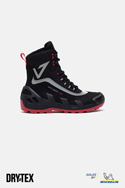 Vaneda 998 V-Clutch Pro Next Nubuk Kadın Bot Siyah/Kırmızı