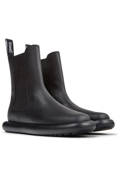 CAMPER Women Black Genuine Leather Classic Boots Side Elastic Detailed Daily Use Lightweight Onda