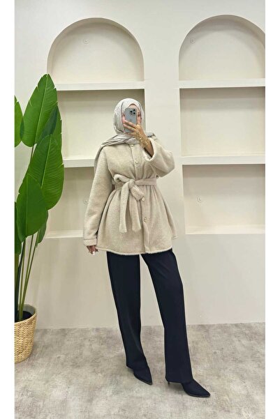 lurex moda Gold Button Plush Jacket