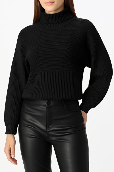 Pampino سترة تريكو نسائية مريحة ذات قصة عالية