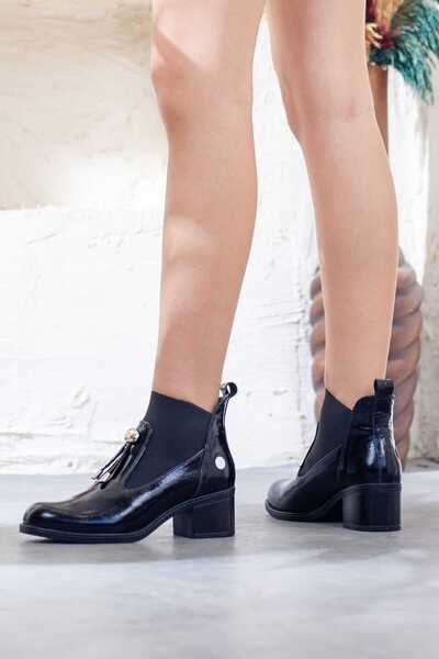 Adım Adım Mammamia Women's Genuine Leather Heeled Boots