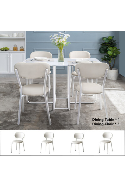 Zztcmp Kitchen Table Set,Modern Dining Table with 4 chairs,Suitable for home, restaurant, apartment