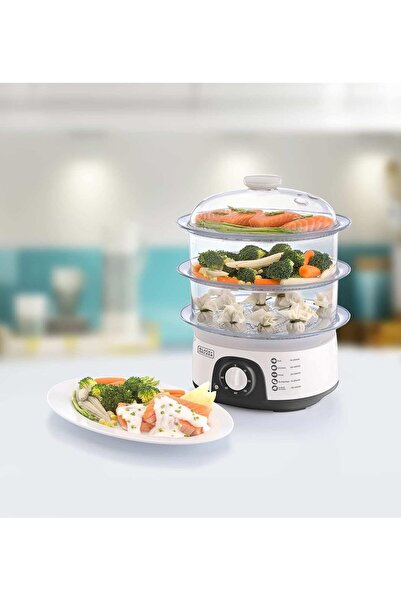 Other BLACK+DECKER 775W 3-Tier Food Steamer with Timer, 10L, White - Model HS6000-B5, 2-Year Warranty