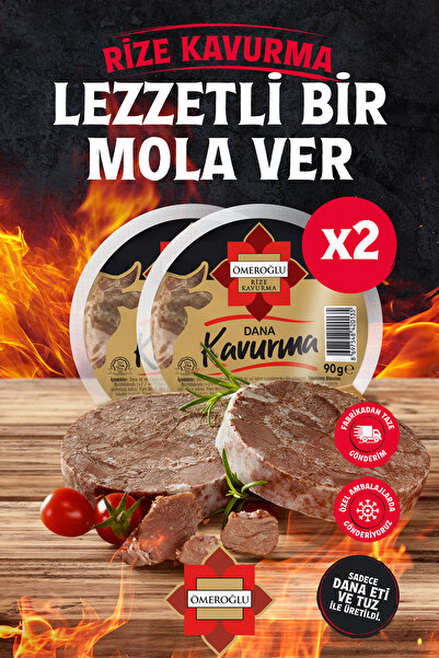 Ömeroğlu 2'li Dilimli Rize Kavurma 90 gr Karadeniz Geleneksel Tarif Pratik Paketli Koruyucusuz Lezzet