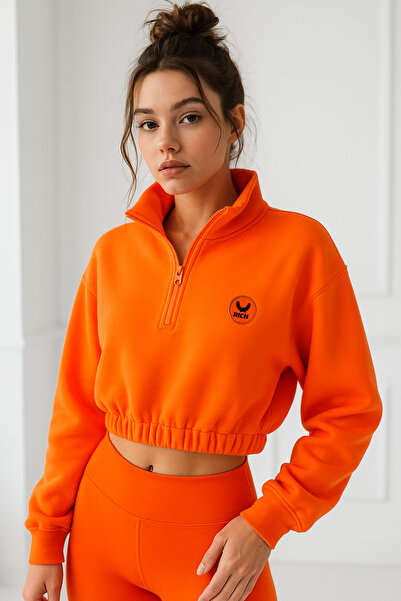 Rich Жіночий кроп-топ з високим коміром, текстурований