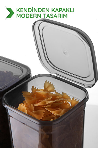 Nandy Home Etiket Hediyeli 6'lı Set Kendinden Kapaklı 1150Ml. Kare Saklama Kabı - Mikrodalga ve Difrize Uygun