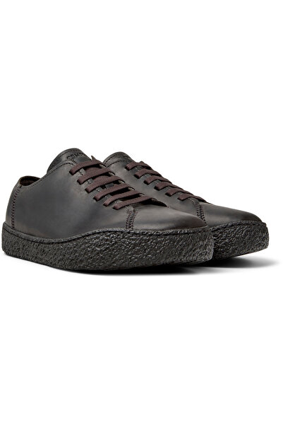 CAMPER Men Dark Gray 100% Cow Leather Extra Durable Nubuck Lace-Up Casual Shoes Peu Terreno