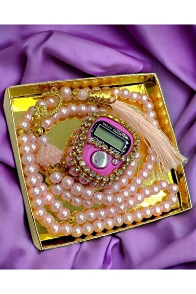 Tatlı Sebep Gift Stone Zikirmatik and 99 Pearl Prayer Beads Set – Boxed Mevli...