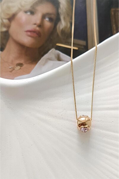 whitelove SHESRA Kalp Detaylı Gold Kolye