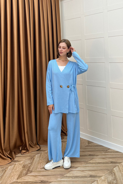 Stilife Σετ πλεκτών ενδυμάτων Lyon Mercerized Μπλε