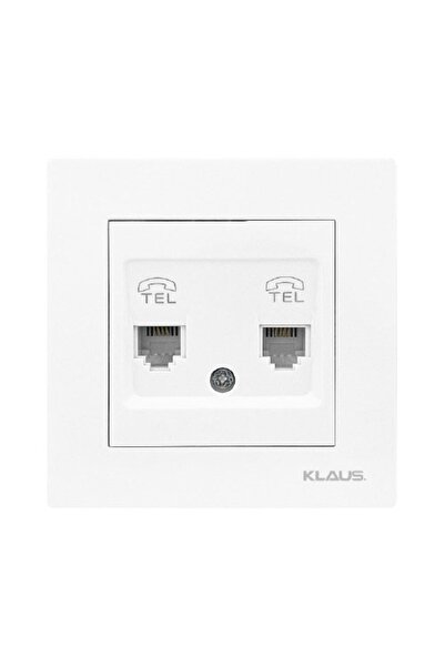 Klaus 10 Pieces, White Double Telephone Socket, KE01111 (10/20)