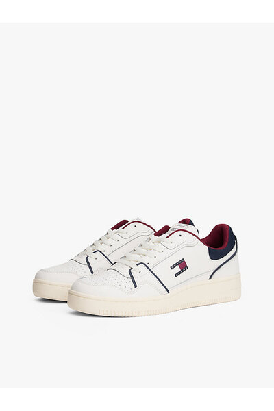 Tommy Hilfiger Pánské bílé sportovní boty Fine Cleat Retro Basketball