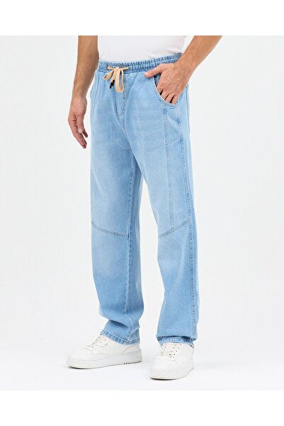 Osyday Men's Baggy Fit Relaxed Fit Elastic Waist Straight Leg Pants