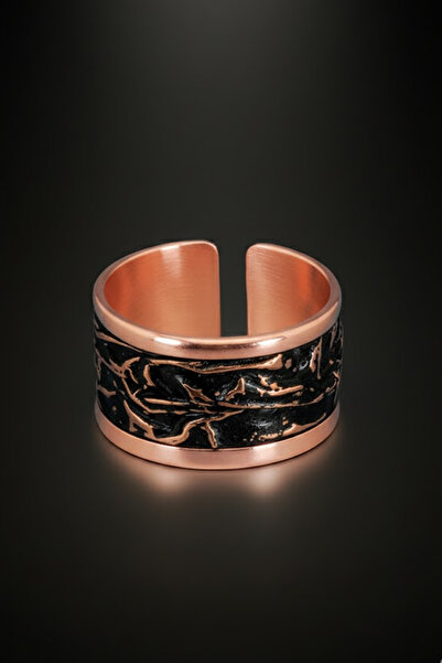 OSMANLI GÜMÜŞ Women's Copper Ring - Black Night Magic Model Copper Women's Ring