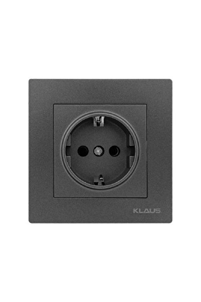Klaus 10 Bucati, Priza Simpla Gri Cu Protectie Pentru Copii, KE01707C (10/120)
