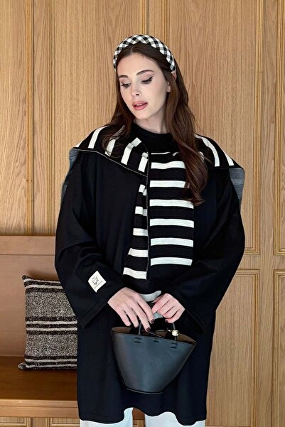 Ceylan Otantik Black Striped Shawl Scarf