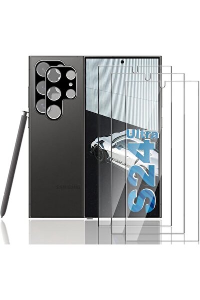 SEVNDE Set complet de 3 + 2 folii de protectie pentru Galaxy S24 Ultra, 3x pr...