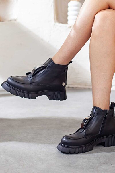 Adım Adım Mammamia Women's Genuine Leather Non-Slip Sole Boots