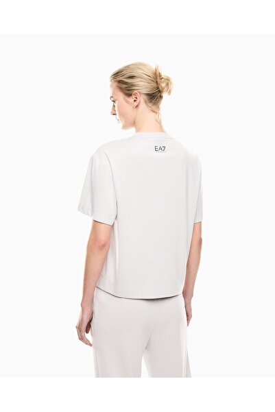 EA7 Men's Short Sleeve Round Neck Striped Standard Length Blue T-Shirt 7W000442 Af13919-U9001