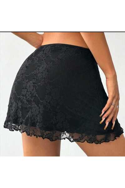 GARDIROZA Fusta maxi mini căptușită cu dantelă, fustă mini căptușită cu guipu...