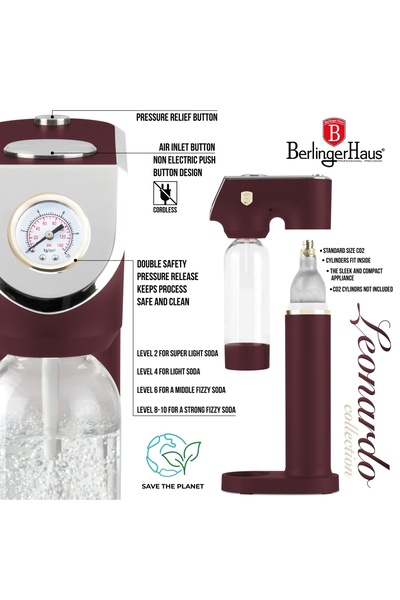 Berlinger Haus Carbonated drinks maker Leonardo BH 8555, burgundy