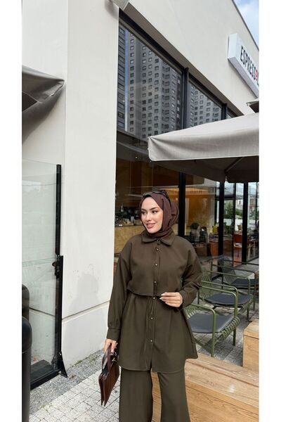 BURCU TESETTÜR Σετ κατάδυσης με κουμπιά μπροστά 1318