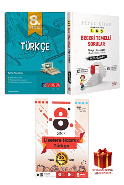 Pandül Yayınları Pandül 8. Sınıf Türkçe Konu Anlatımlı+ Beyaz Kitap LGS Türkçe Soru Bankası+ Türkçe 20 Deneme