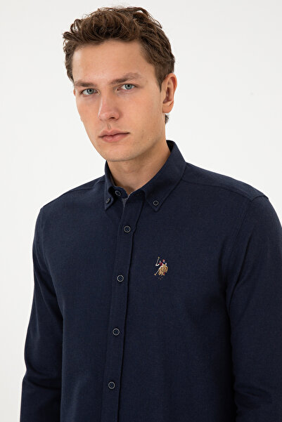 U.S. Polo Assn. Men's Navy Blue Long Sleeve Shirt 50308459-Vr033