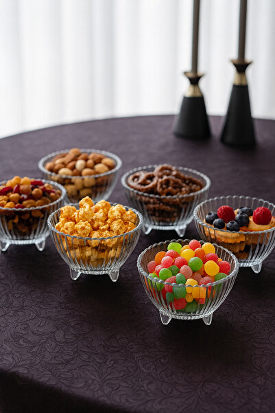 grandora 6’lı Cam Kase Seti - Reçellik, Çerezlik, Sunumluk, Tatlı ve Kahvaltılık Cam Kase Takımı