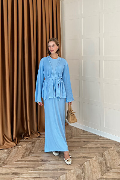 Stilife Φόρεμα πλεκτό Medusa μπλε