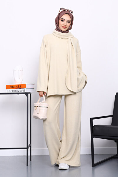 İmajButik Corded Fabric Sets of Stone Patterned Tunic with Trousers