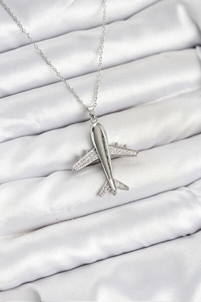 BESKAR 316L Steel Chain Silver Color Airplane Model Women Necklace