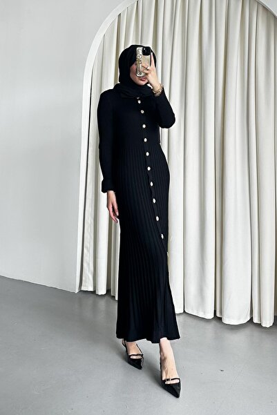 Rimel Moda Aller Merserize Elbise Siyah