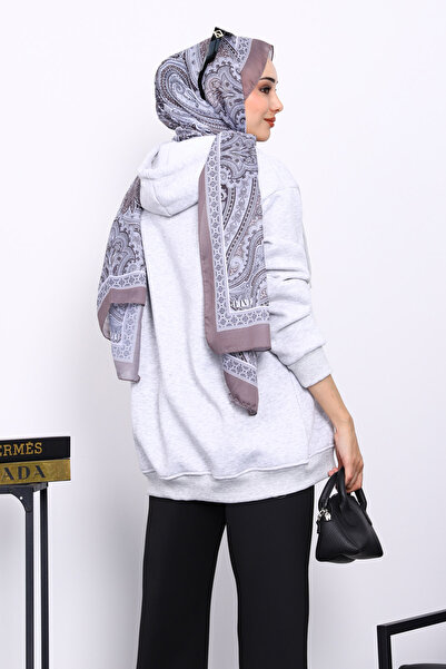 İmajButik Γκρι ζακέτα με φερμουάρ και τρεις κλωστές επένδυση fleece