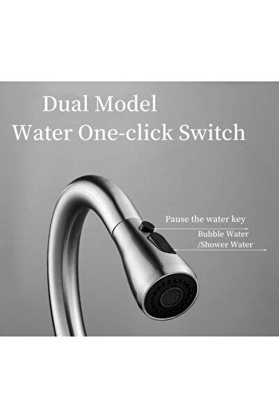 OEM Kitchen Sink Faucet with Retractable Sprayer, 360 Swivel, Stainless Steel, Gray