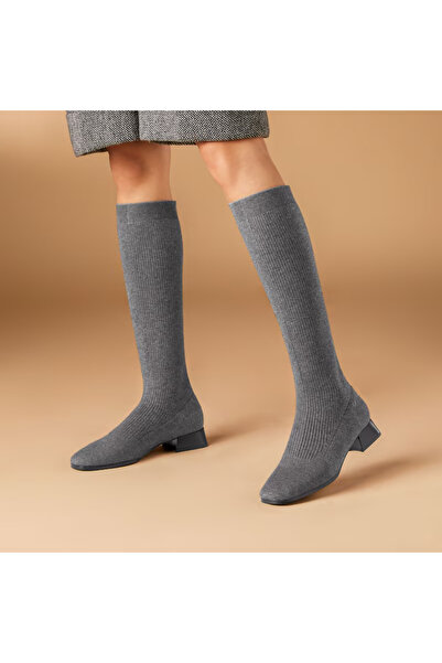 VIVAIA Tara Kadın – Yün Kumaş, Kalın Topuk, Kare Burun, Kışlık Moda Ayakkabı