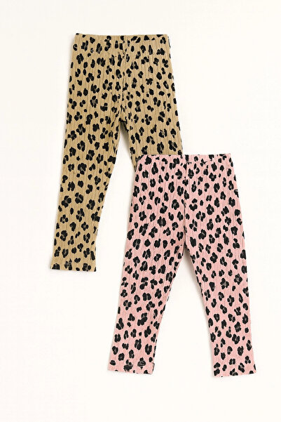 My Hanne Leopard Patterned Girl's 2-Piece Tights 20605-3
