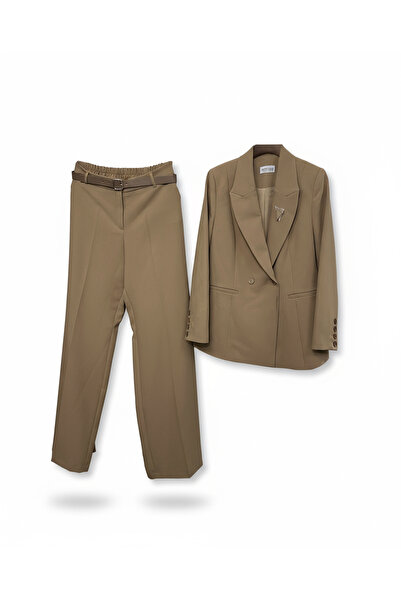 PRENSES Kadın Şık Siyah Blazer Ceketli Pantolon Takım Zarif Günlük Model