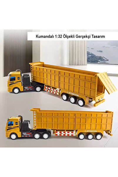 TRENDZONE Uzaktan Kumandalı Full Fonksiyon Şarjlı Işıklı Müzikli Römorklu Taşıyıcı Tır 42cm