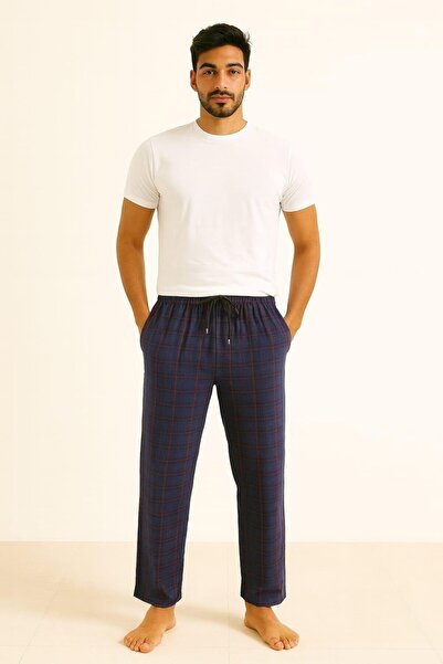 Pemilo Pantaloni pentru bărbați din piele intoarsa cu model, cu buzunare