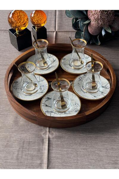 Meri Ev Gereçleri Acacia Large Size Round Tray 38cm